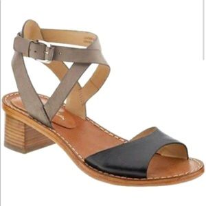 Via Spiga ‘Ruth’ Low Heel Sandal in Black/Grey